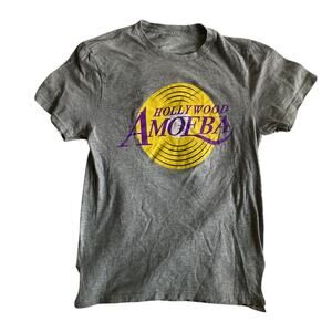 Vintage Amoeba Music NBA Los Angeles Lakers Shirt XS Gray Crewneck Hollywood USA
